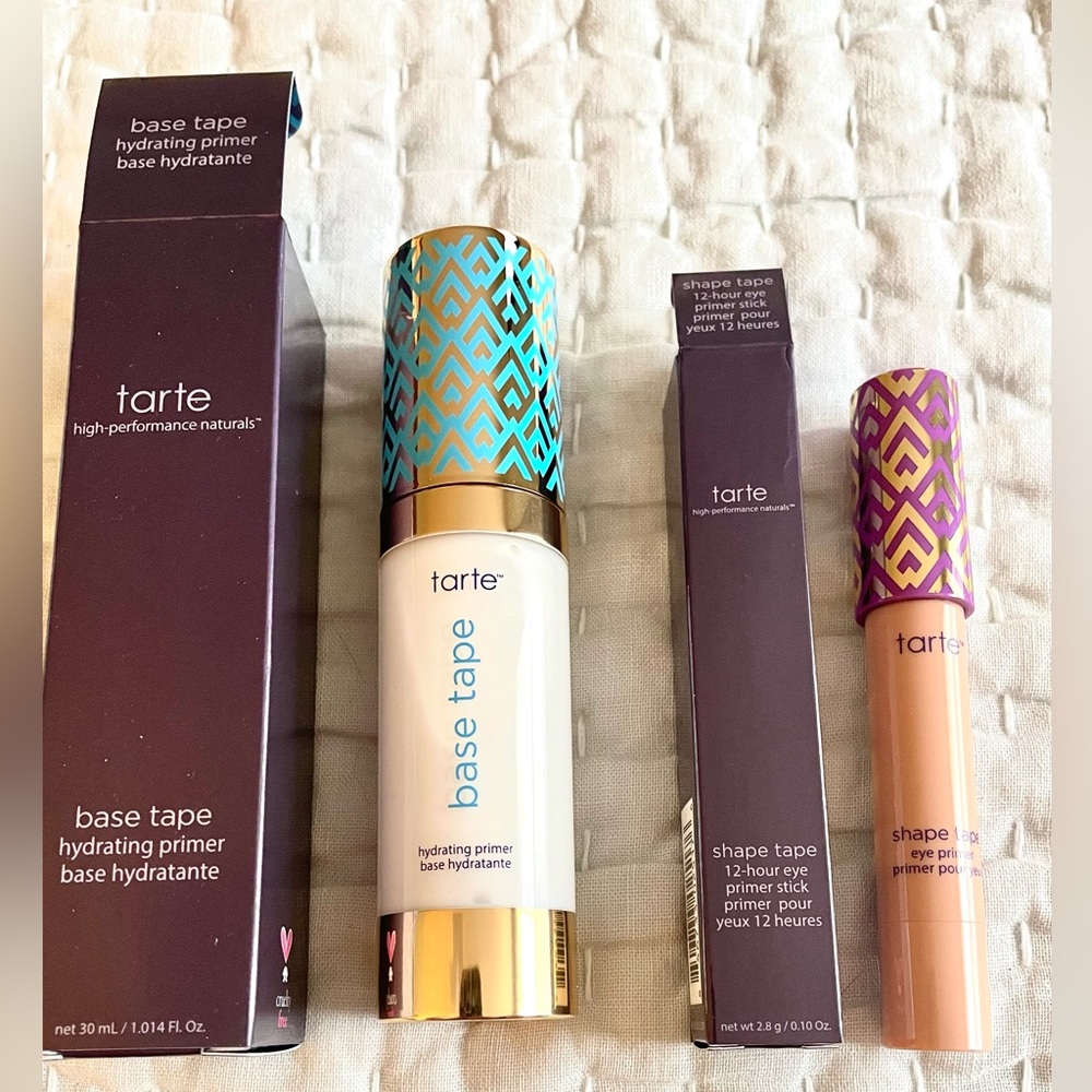 Tarte NIB full size shape tape hydrating primer and 12-hour eye primer stick